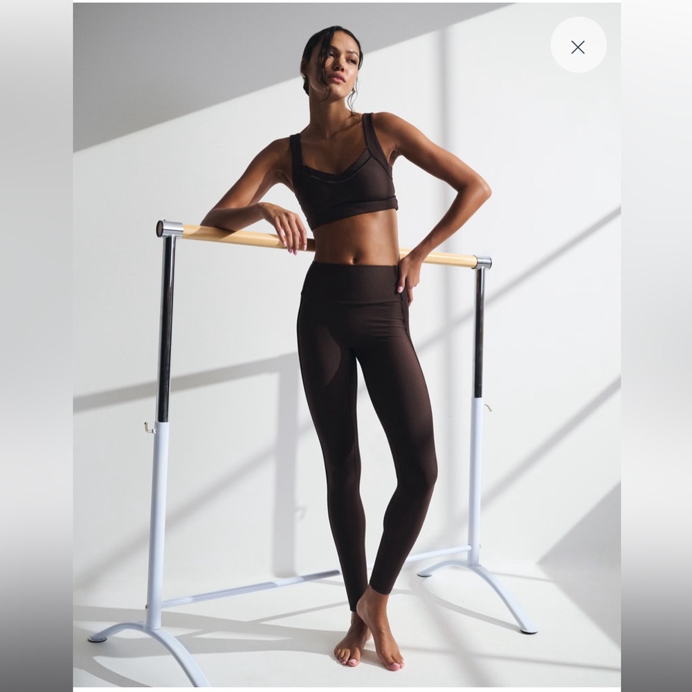 YPB sculptLUX 7/8-Length Legging and Sweetheart Sports Bra Set- Coffee